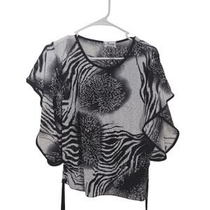 Arianna by Howards Lightweight Blouse Ruched Medium Funky Sheer Pool Cover-up